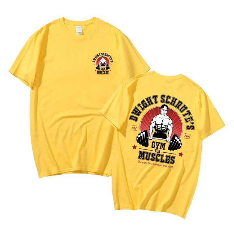 

Powerhouse Gym Geek Dwight Schrute S Gym for Muscles Двухсторонняя футболка с принтом Унисекс Женская футболка Harajuku Футболки унисекс из хлопка 4XL