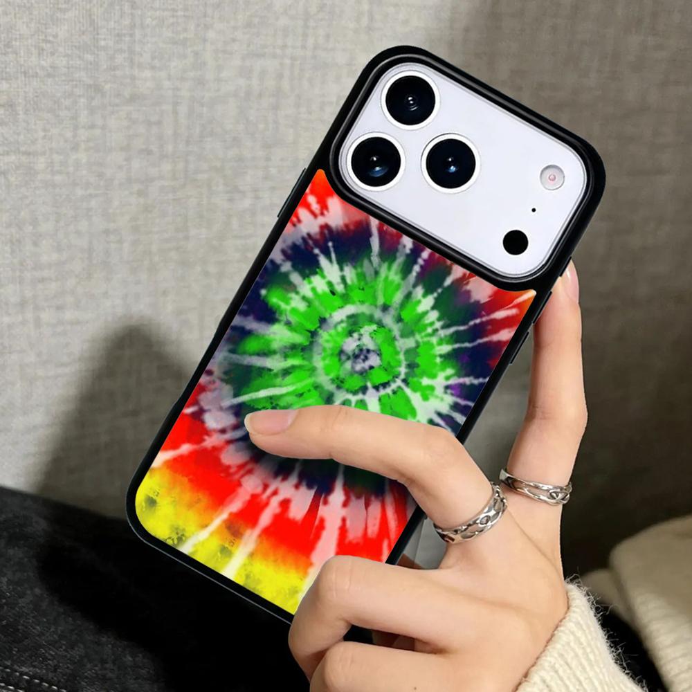 Capa Case for iPhone 17 Air 16 Pro Max 15 Plus 11 13 Mini 14 12 Back Phone Cover Tye Dye Tie Dye Art Poster Hippies