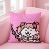 B-Battle Cats Anime Pillow Case Anti-Dustmite Pillowcase Invisible Zipper Silky Short Plush Sofa Cushion Cover