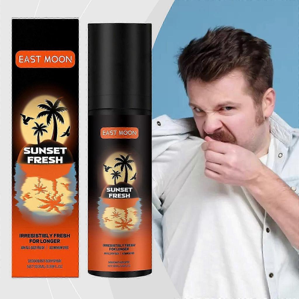 Deodorant Body Spray, Sunset Fresh Deodorant for Men with Mango Scent, Long Lasting Fragrance with 48 Hours All Over Freshness Aluminium Free Body Spr