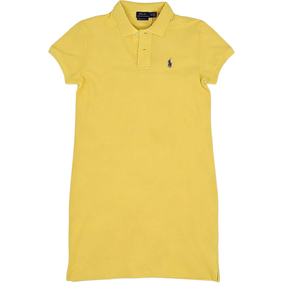 Платье-поло Polo Ralph Lauren однотонное с вышивкой пони, воротником-поло, коротким рукавом, женское, 211570229-073 XS
