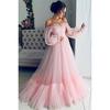 Women's Cute Solid Color Long Sleeve Slash-Neck Fashion  Long Full Dress