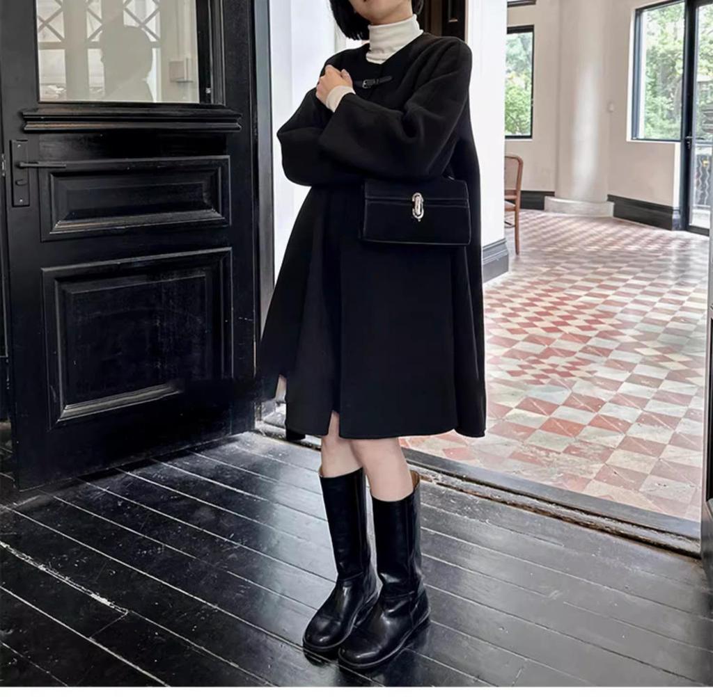 Autumn/Winter V-Neck Wool Vest Dress - Stylish Slimming Design
