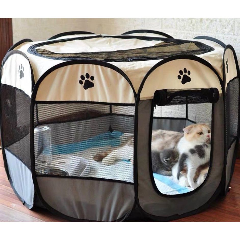 Cuccia Pieghevole per Cani Gatti Recinto Ottagonale per Animali Domestici Tenda per Animali