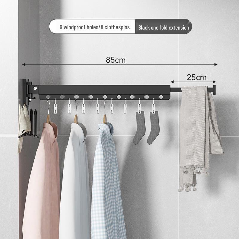 Wall-Mounted Retractable Clothes Drying Rack for Balcony and Bay Windows