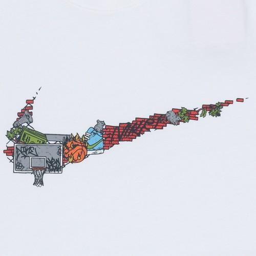 Nike Men's White T-Shirt with Large Cartoon Logo Print