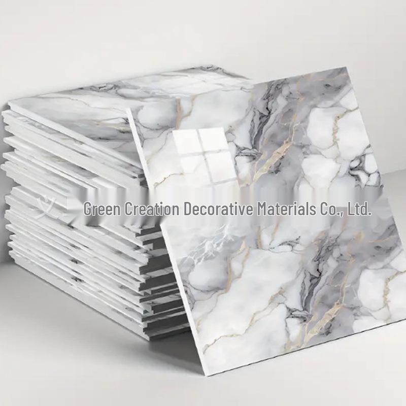 Self-Adhesive Pink Marble Wallpaper: Waterproof, Heat-Resistant Wall Sticker with Aluminum Plastic Panel