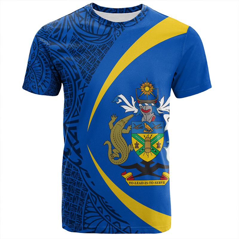 Solomon Islands 3D Printing T Shirt Men Polynesian Graphic T-shirt Fashion Tops Short Sleeves Male Clothes Oversized Tee Shirts