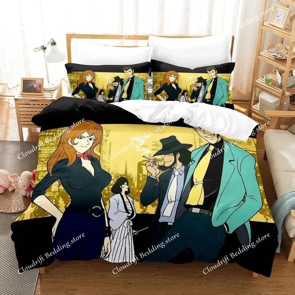 Lupin 3D Print Anime Duvet Cover Set Single Double Queen King Size Bedding Set for Boys Duvet Cover Bed Set Quilt Cove