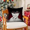 Cartoon Anime Devils Line-L Pillow Case Silky Short Plush With Invisible Zipper Dustproof Sofa Cushion Cover For Home Decor