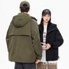 Mens Lightweight Hooded Outdoor Jacket Windproof Water Resistant Workwear Style Casual Sport Coat Hiking Fall