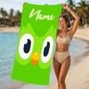 Customizable personalized beach towels Duolingo themed designs.Suitable for the beach, yoga, sports;ideal as beach accessories