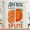 2pcs 2D Flat Printing Curtains Aperol Spritz Fruit Market 100% Polyester Fabric Without Electricity Family Party Perfect for