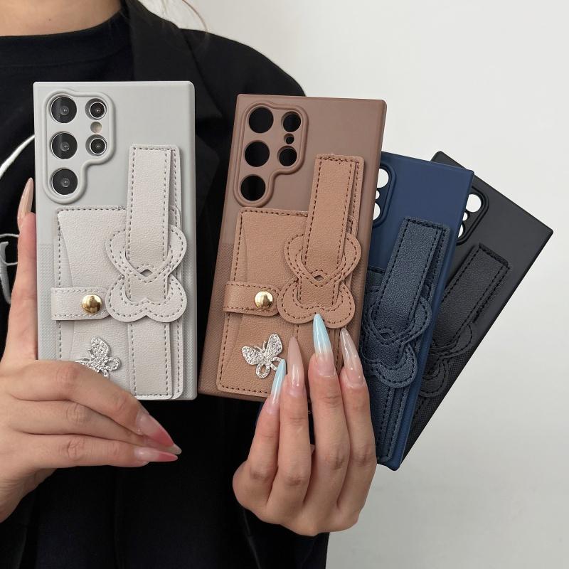 Wristband Holder Flip Wallet Bags Silicone Phone Case For Samusng Galaxy Note 9 10 Plus S8 + S9 S10 Plus S8+ S9+ S10+ Soft Cover