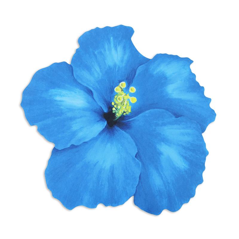 8Pcs Hawaiian Hibiscus Flower Shape Paper Placemat Summer Wedding Birthday Party Dining Table Decor Supplies Disposable Tablemat