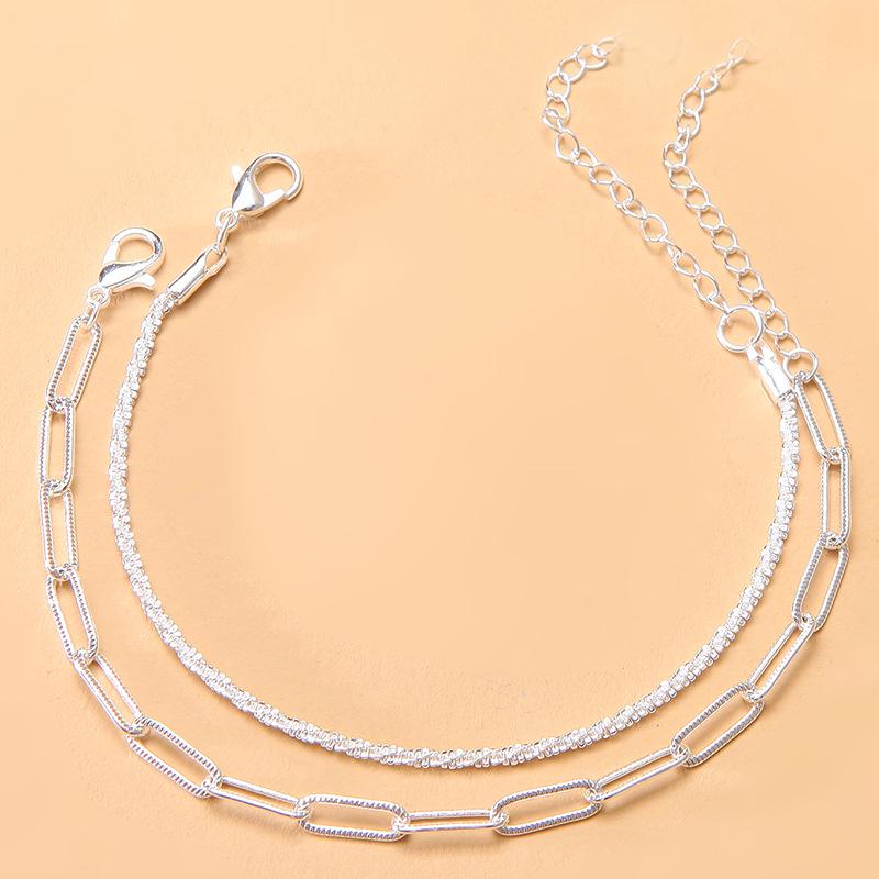 Japanese-Korean Double-Layer Starry Sky Bracelet: Sparkling, Elegant Two-Piece for Women