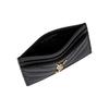 SAINT LAURENT YSL CASSANDRE metal logo quilted surface stitch grain embossed cowhide leather card holder card bag regular female black