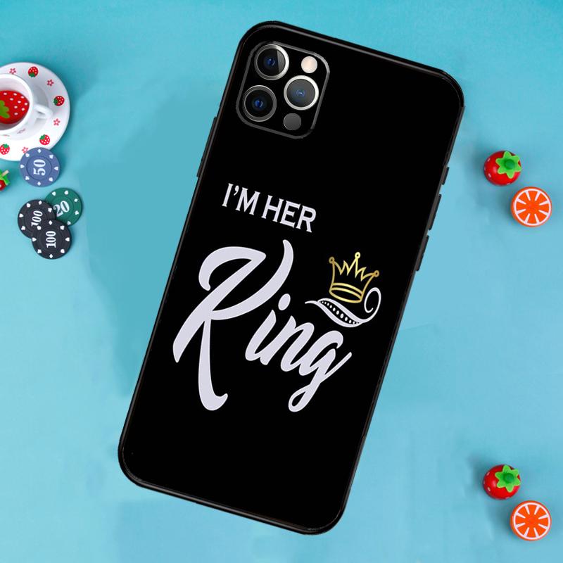 King Queen Couple Lovers Phone Case For iPhone 17 Air 13 16 15 11 12 14 Pro Max 13 12 mini 15 16 Plus 16e Cover Funda