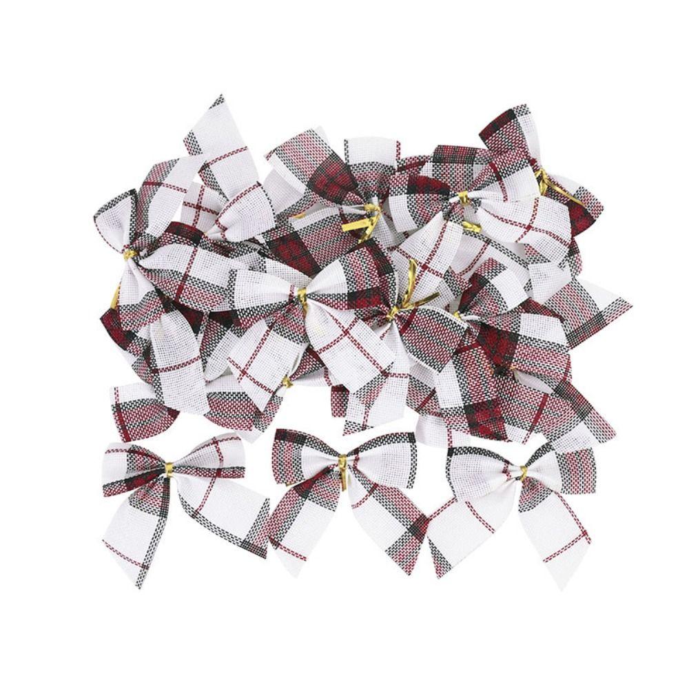 25pcs Christmas Tree Decorations Christmas Gold Dust Bows Hanging Bowknot New Year Christmas Tree Printed Bow Ornaments