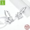 Boucle d'oreille pentagramme en argent sterling S925, boucles d'oreilles étoile zircon plaqué platine vent minimaliste Bse276