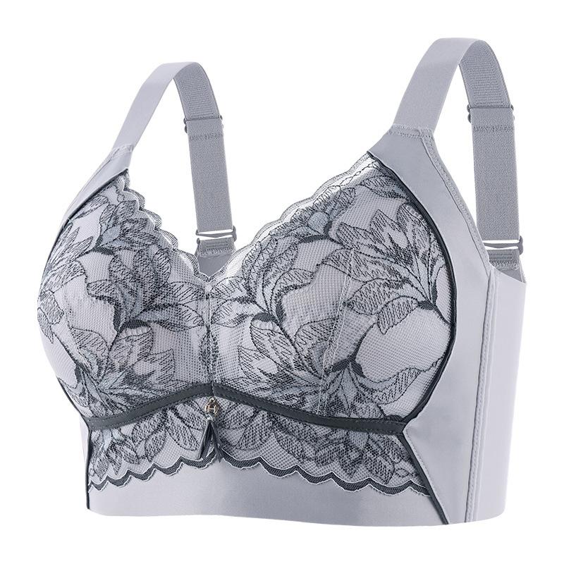Large Size Bra Women's Bra Gathered Together Thin Style No Steel Ring Sexy Bra Lace Adjustment Type Double Breasted Bra Women's Bra