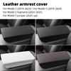 ABS Leather Center Console Protector Cover Armrest Interior Molding for Tesla Model 3 2019-2025 Model Y 2025-2026