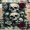 Skulls And Roses Artwork Office Rug Chair Mat, Entryway Carpet, Suitable for Front Door, Bedroom, Living Room, Desk, Holiday Gift