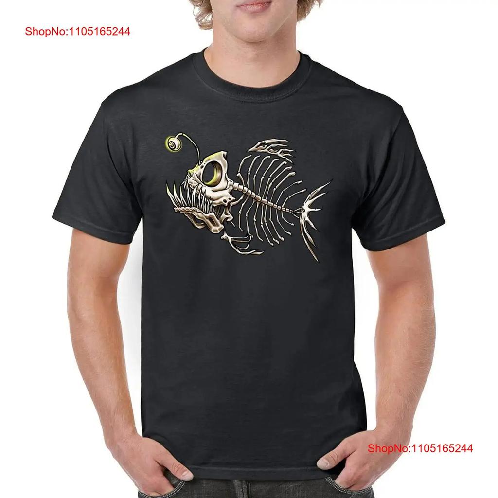 Deep Sea Angler Fish Skeleton T Shirt Fisherunisex Fishing Lover Unisexs Vintage Stretched Versatile Streetwear Homme