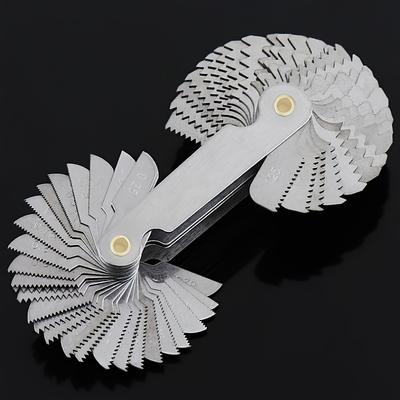 52PCS Stainless Steel Pitch Scale High Precision Measuring Tool Insert Imperial + Metric Inch One Piece Thread Samples