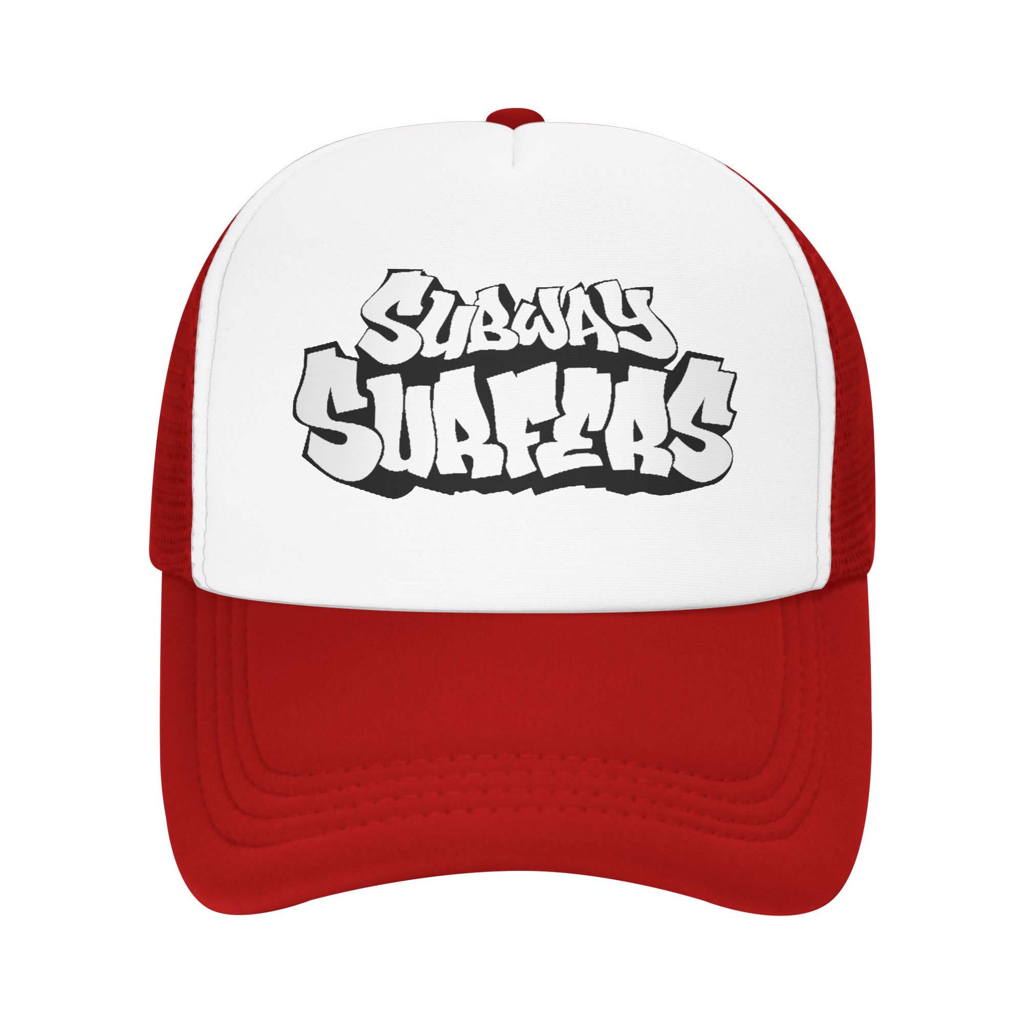 

Subway Surfers White Logo Game Sun Hats y2k Retro UnisexTeens Mesh Trucker Hat Breathable Design Tennis Skate Snapback Cap One Size