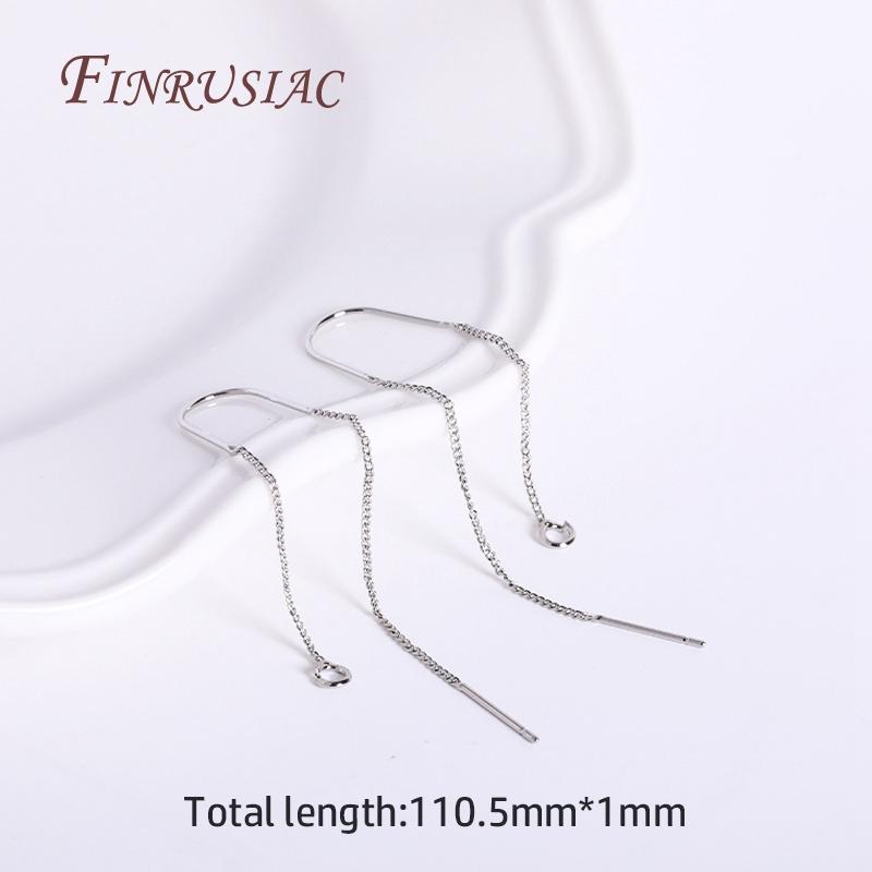 Brass Thin Chain Ear Wire For Earrings Making Findings Trendy 18K Gold Plated Long Tassel Earwire DIY Fashion Jewelry For Women