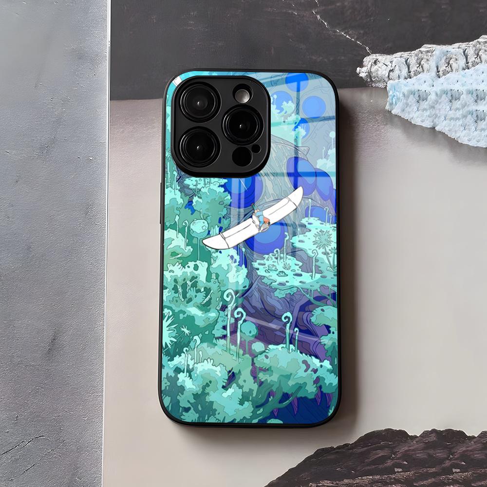 

Anime N-Nausicaa Of The Valley Phone Case For IPhone 17 Air 16 E Pro Max 15 14 13 Mini 12 Pro 11 Max Plus Black Glass Cover iPhone 14 Plus