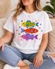 Maximalist Tropical Fish Trio Shirt – Colorful Folk Art Style Graphic Tee