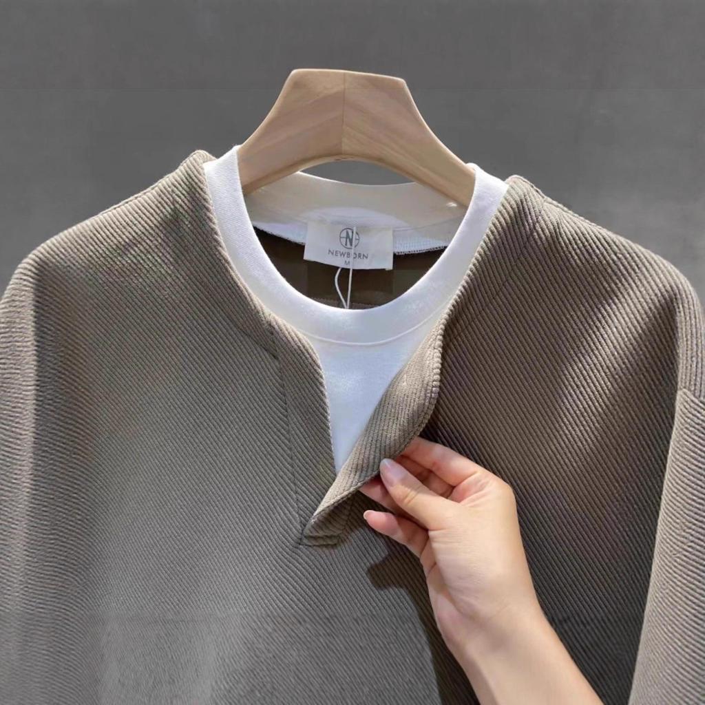 Herren Trendiger Lockerer Zweiteiler mit Langarm Kapuzenpullover im Koreanischen Stil