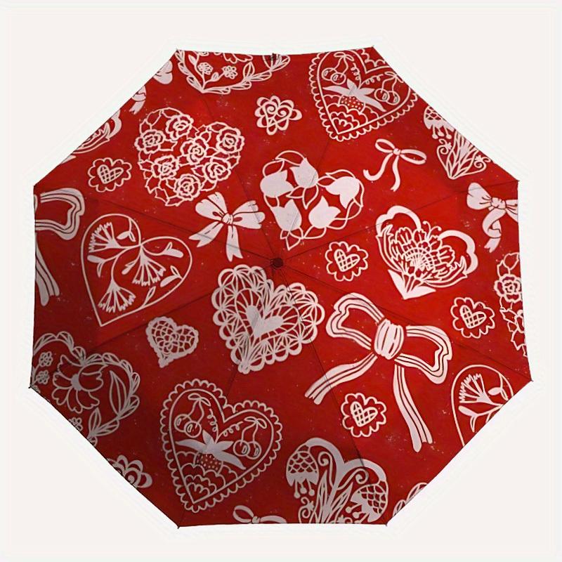 

1pc Valentine s Day DecorationsAutomatic Folding Umbrella, Portable & Foldable Design with 8 Ribs, Casual Outdoor Accessory yy250804227