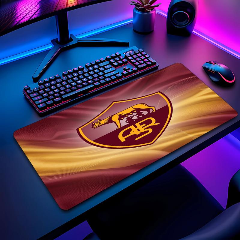 Tappetino per Mouse con Motivo Calcio AS Roma No?Tappetino Mouse da Gioco Antiscivolo con Base in Gomma per Scrivania Ufficio Casa