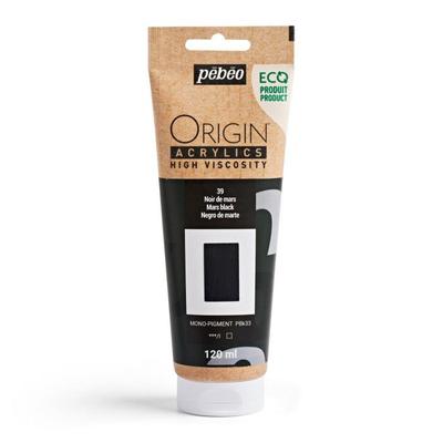Acrylic Paint - Mars Black - 39 - High Viscosity - Pébéo - Origin Acrylics - 120ml