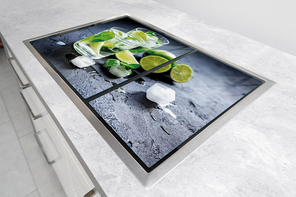 SZKLANA PŁYTA OCHRONNA NA KUCHENKĘ 75x52 LIMONKA
