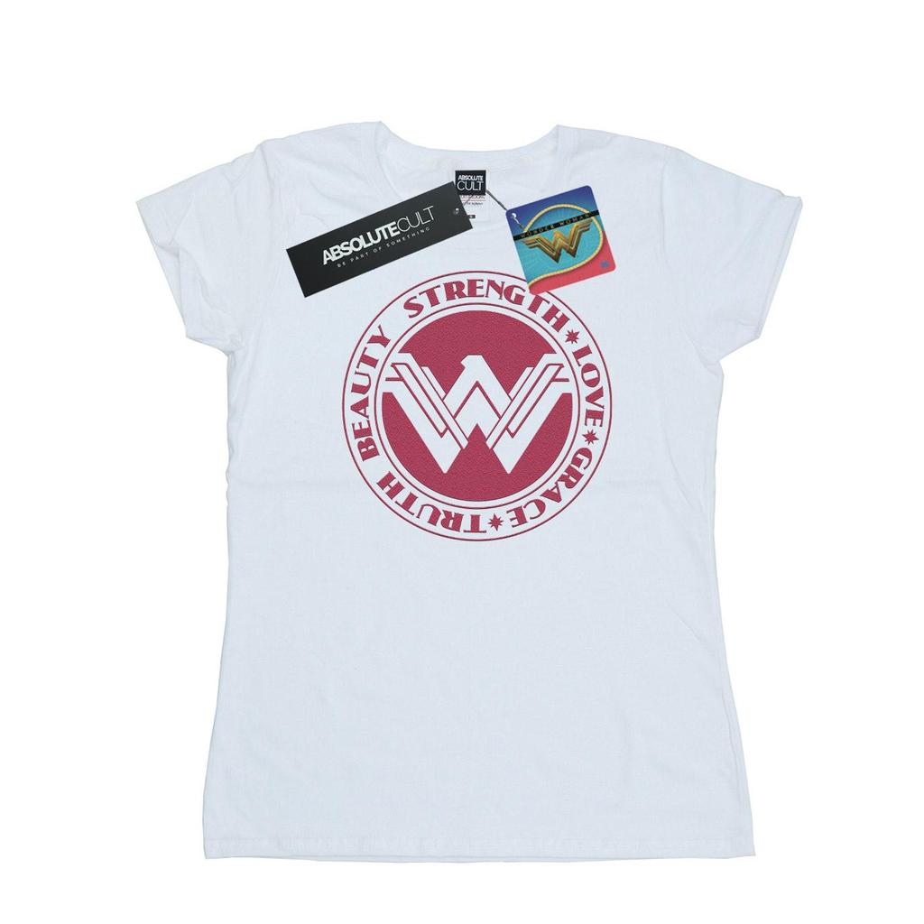 DC Comics Womens/Ladies Wonder Woman Beauty Strength Love Cotton T-Shirt