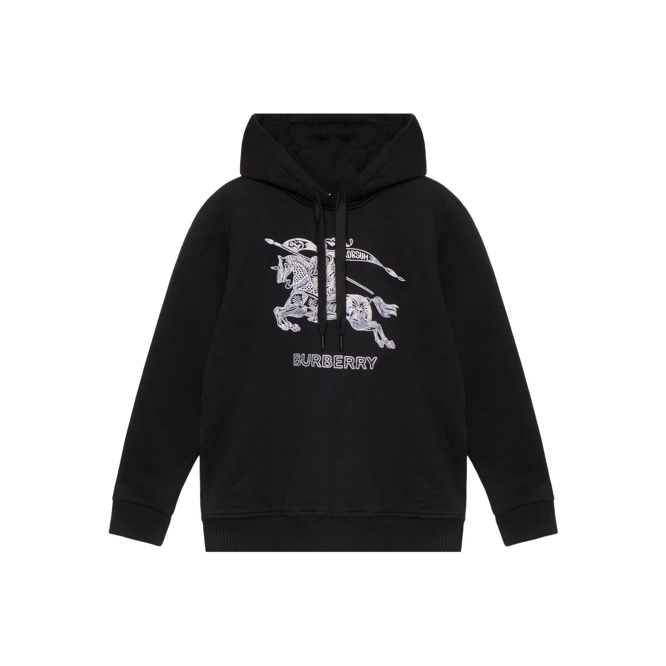 Burberry Embroidered Ekd Cotton Hoodie 80727761