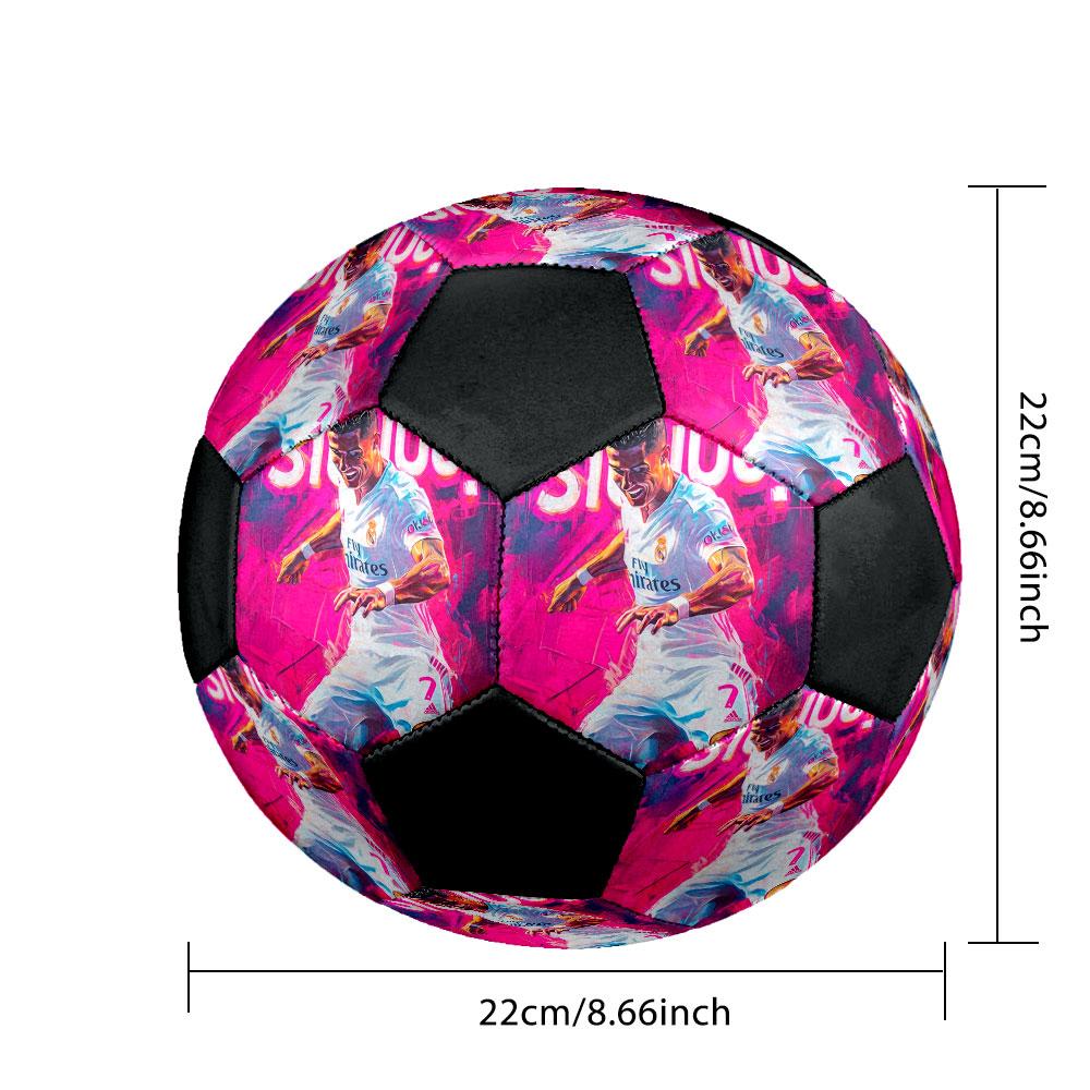 1 Stück Cristiano Ronaldo Glory Größe 5 Fußball PrahaHallenfußball Ball Bunt Alle Altersgruppen Maschinengenäht PVC Wettkampfbereit Langlebig Hoher Rückprall