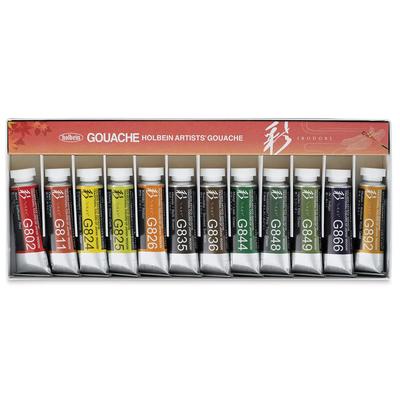 Opaque Watercolor Paint Japanese Color G753 15ml 12 Color Set Autumn 03753 <Guache> "Aya"