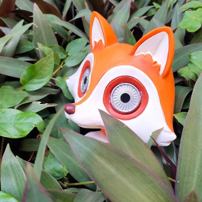 Kreativní malá liška solární lampa zahradní vilová dekorace řemesla zahradní ozdoby venkovní dekorace