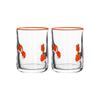 Pair Of Lemon Printed Vintage Juice Glasses Durable Glassware With 14oz Capacity Ideal For Cocktails Water Decor