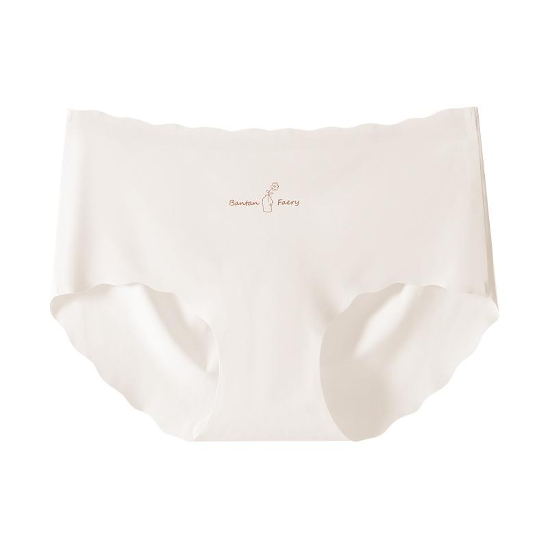 

Женские летние тонкие однотонные простые бесшовные дышащие трусы из ледяного шелка XL телесный