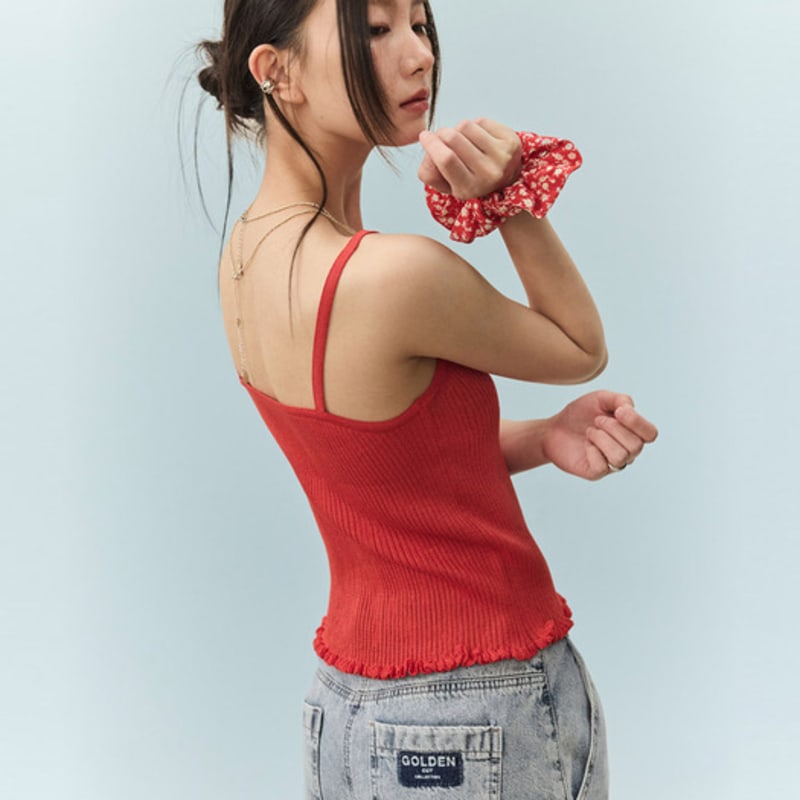 GCUT Floral Print Rayon Scrunchie_Red 7215290401