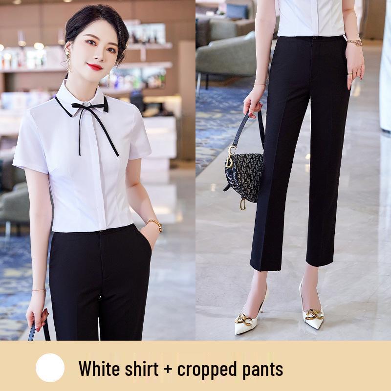 Women's Professional White Short-Sleeve Shirt - Spring/Summer 2026 Collection