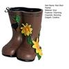 Outdoor Decorative Vase Small Rain Boots Planter Pot Rustic Cute Boot Flower with Drainage Weatherproof Garden Decor Hole for Succulents Herb Flowers