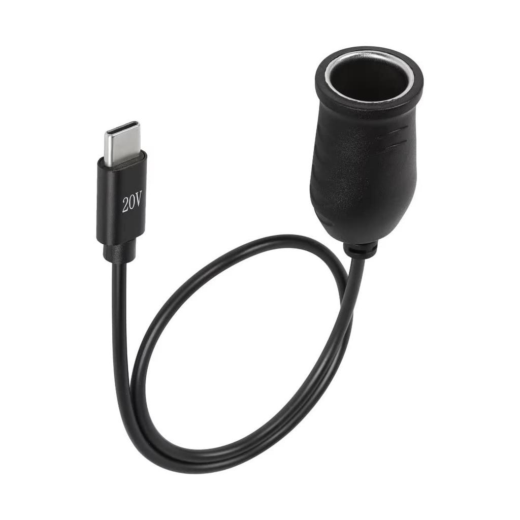 SinLoon Car Cigarette Lighter Socket Female USB Type-C Male 9-20VPD Car Charger Type-C Female Connection Adapter (20V)