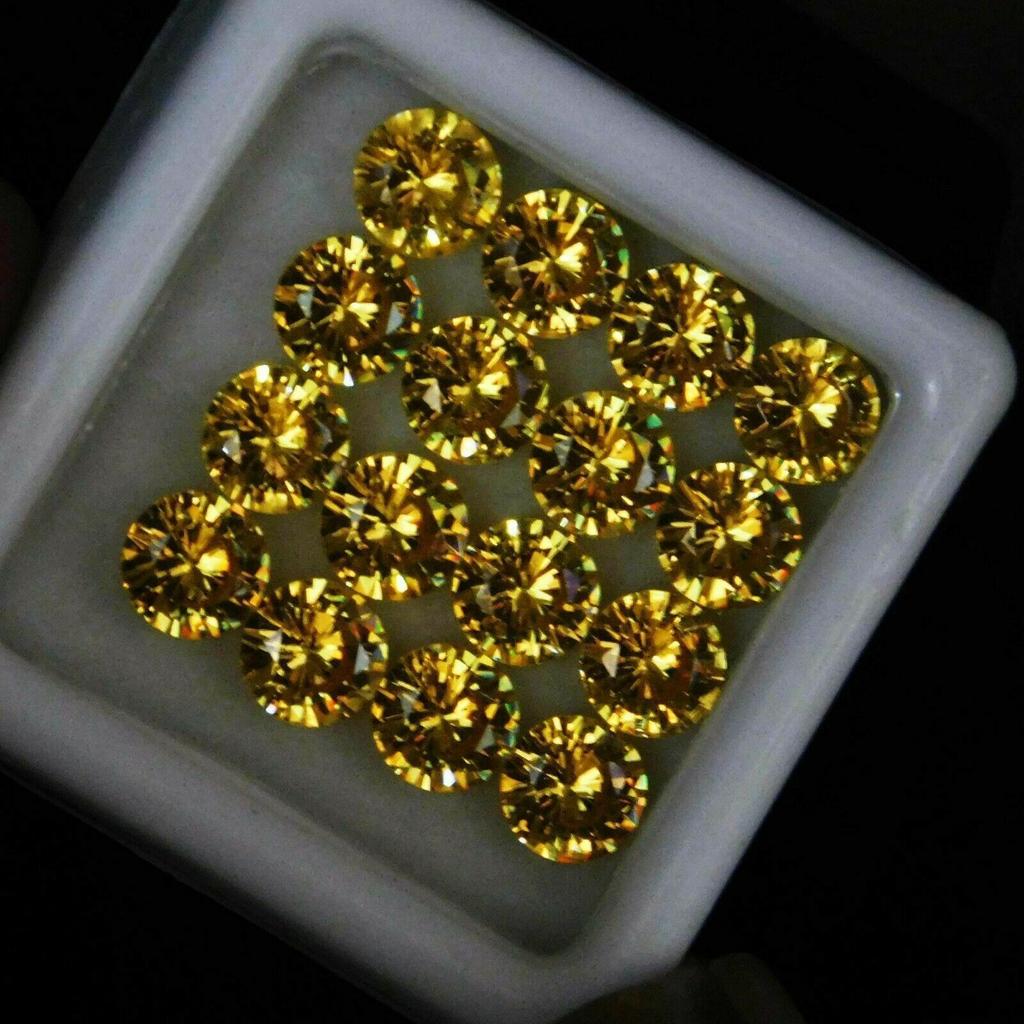 24 Pcs Lot Natural Yellow Sapphire Round Cut 5x5mm Certified Loose Gemstones